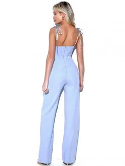 Miss Circle Sarina Baby Blue Satin Corset Jumpsuit