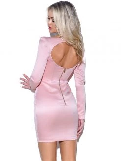 Miss Circle Camila Pink Satin Corset Dress With Crystals Corsets