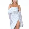 Miss Circle Sabrina White Mesh Satin Corset Dress Corsets
