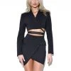 Miss Circle Bottoms Dalia Black Asymmetrical Mini Skirt