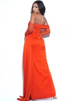 Miss Circle Rebeca Poinciana Satin High Slit Corset Gown Corsets