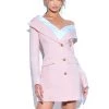 Miss Circle Rafa Blush Off Shoulder Crepe Blazer Dress Dresses