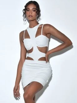 Miss Circle Ruthie White Cutout Dress Dresses