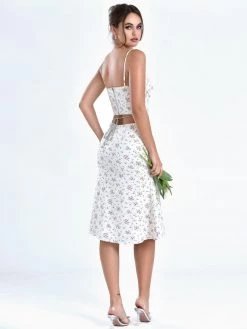 Miss Circle Corsets Nora White Flora Corset Top