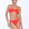 Miss Circle Nola Red Crystal String Bikini Bottom