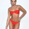 Miss Circle Nola Red Crystal String Bikini Top