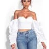 Miss Circle Corsets Kalani White Puff Sleeve Corset Top