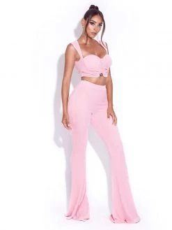 Miss Circle Corsets Be With Me Pink Stretch Knit Corset Top