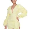 Miss Circle Dresses Samara Yellow Draping Ruffle Sleeve Dress