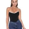 Miss Circle Melanie Black Corset Top With Crystal Trim Corsets