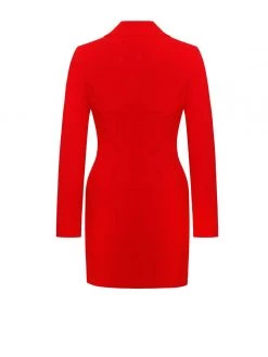 Miss Circle Flattery Red Long Sleeve Blazer Dress New In