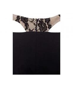 Miss Circle Gabrielle Black Lace Cutout Flare Pants