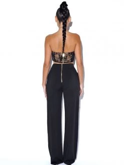 Miss Circle New Romantics Stretch Black Lace Cropped Top Tops