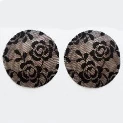 Miss Circle Accessories Black Lace Silicone Reusable Invisible Self-Adhesive Nipple Covers