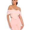 Miss Circle Tia Salmon Pink Off Shoulder Corset Top Corsets